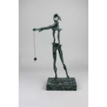 Y Salvador Dali (Spanish 1904-1989), patinated bronze figure, 'Homage to Newton', signed and