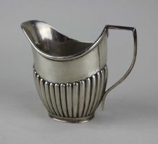 A Victorian silver semi-fluted cream jug maker Johnson, Walker & Tolhurst Ltd London 1896, 4oz