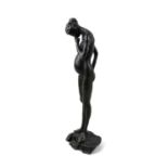 Y Kees Verkade (Dutch, 1941-2020), bronze nude figure of a pregnant woman, signed, dated '81 and