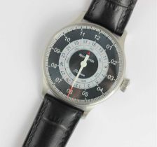 A Meister Singer ‘Pangaea’ automatic steel cased gentleman’s calendar wristwatch, the signed dial