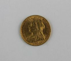 A Victorian gold sovereign dated 1894