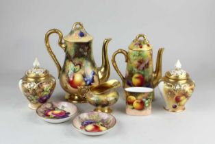 A collection of early 20th century and later Royal Worcester 'painted fruit' porcelain decorated