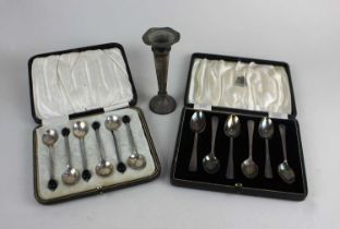 A cased set of six George VI silver bean handled coffee spoons maker Purcell Brothers, Birmingham