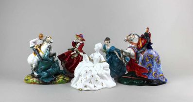 Five Royal Doulton figures comprising The Broken Lance HN2041, St George HN2051, Rhapsody HN2267,