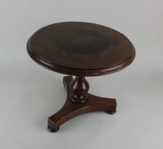 A miniature 'apprentice piece' model of a Victorian circular table with tilting top, 32cm