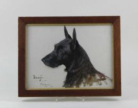 George Paice (1854-1925), sketch of a black terrier, 'Bouji', signed and dated 01, 20cm by 27cm