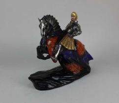 A Michael Sutty limited edition porcelain model of Henry VII on horseback, model no.54, 29cm