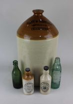 A large stoneware flagon with black lettering for Henty & Constable Brewers Ltd Chichester 50cm