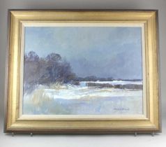 Norman Battershill, Winter landscape, oil on board, signed, verso inscribed, 44cm by 59cm