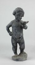A lead model of a Putti after the Antique, 42cm high