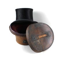 A top hat by A Beresford hatter in fitted leather case