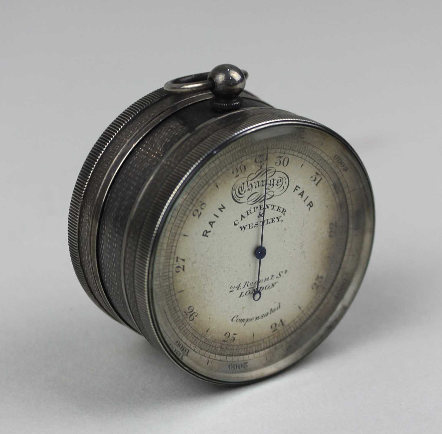 A late 19th century Carpenter and Westley compensated pocket barometer ...