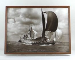 A framed Beken & Sons photograph inscribed in white ink '30254 Cowes Regatta - 'St Barbara'