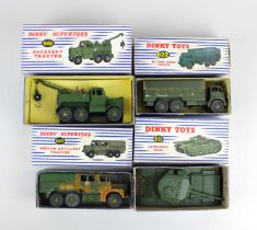 Four boxed Dinky Toys comprising a 651 Centurion Tank, 661 Recovery Tractor, 689 Medium Artillery