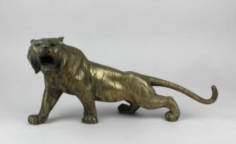 A brass model of a tiger 38cm