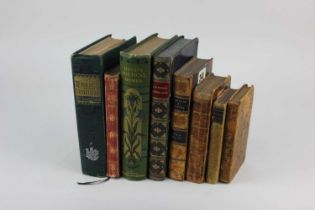 A collection of eight various antiquarian books to include four French leather bound books including