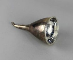 A George III silver wine funnel with detachable strainer, makers Peter and Ann Bateman, London 1799,