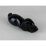 An Icet Arte Murano brown glass model of a dog 19cm long