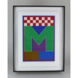 Y Sir Peter Blake RA (b 1932), The Dazzle Alphabet letter 'M', silkscreen, numbered 10 of 100,