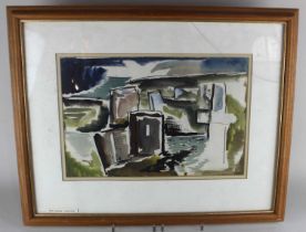 Antony Brown (20th century), Dorset landscape, watercolour, verso paper label and invoice from The