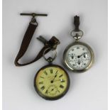 A silver cased key wind open faced gentleman's pocket watch, with an unsigned jewelled lever