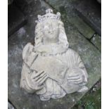 A composite stone 'King John' garden ornament 50cm by 36cm