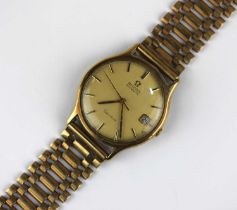 A gentleman's Omega Automatic Geneve bracelet wristwatch the clasp marked 9ct gold gross weight 49g