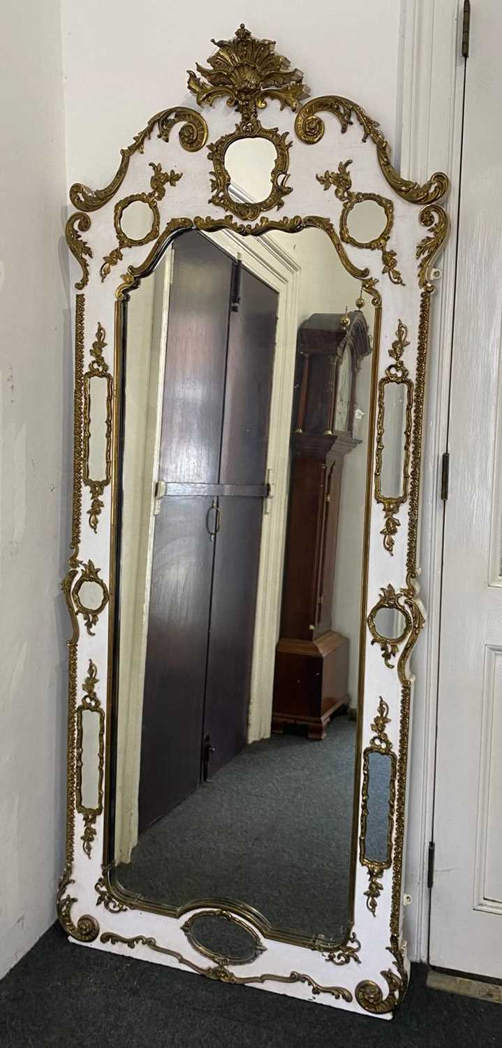 A large, impressive & decorative Gustavian style antique mirror, applied with an abundance of