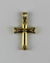 A Theo Fennell 18ct gold pendant cross with beaded decoration, London 1999, 6.2g, and with a Theo