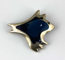 A Georg Jensen silver and enamelled brooch in an abstract design detailed '925 S 306 HK'