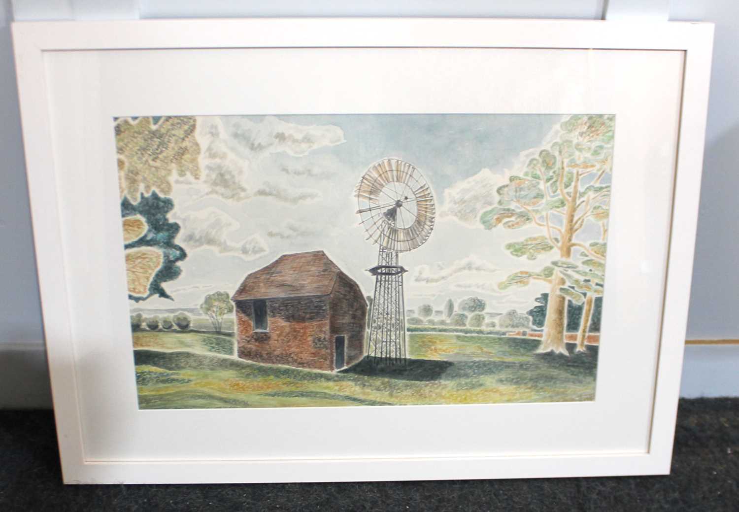 Roger Isaac, Wind Engine, Crux Easton, Hampshire, watercolour, 34cm by 54cm