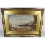 John Henry Mole (1814–1886), coastal landscape with figures, 'Yon side of Frenchman's Bay, Marsden