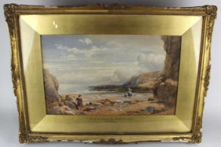 John Henry Mole (1814–1886), coastal landscape with figures, 'Yon side of Frenchman's Bay, Marsden