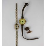 A 9ct gold lady's bracelet wristwatch, the movement detailed 'Roamer', Birmingham 1958, a 9ct gold