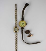 A 9ct gold lady's bracelet wristwatch, the movement detailed 'Roamer', Birmingham 1958, a 9ct gold