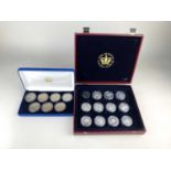 A part set of eleven Falkland Islands silver crown sized coins commemorating the Golden Jubilee,