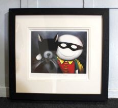 Doug Hyde (b 1972), 'Catman and Robin', limited edition colour print from the Superheroes series,