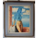 John Clarke (Contemporary) - 'Study Magritte', oil on board, signed and dated '83. titled lower
