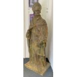 An imposing and decorative near life size bronze statue of the French Bishop St Louis of Toulouse (