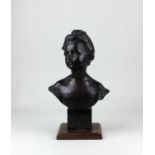 Alfred Drury (1856-1944), 'The Age of Innocence', bronze bust, signed and indistinctly numbered to