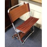Bantam Manufacturing Co Ltd., a leather and aluminium 'The Bantam Chair' Folding Seat fitted with