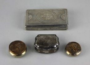 A Dutch silver rectangular box with engraved decoration and initials, the inside lid inscribed, '