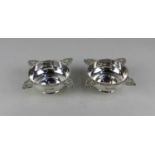 A pair of Victorian silver circular cruets with four pierced handles, maker Mappin & Webb, London