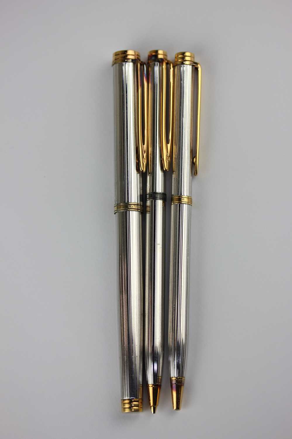 A Waterman Ideal silver and gilt cartridge fountain pen detailed 'Waterman made in France', together