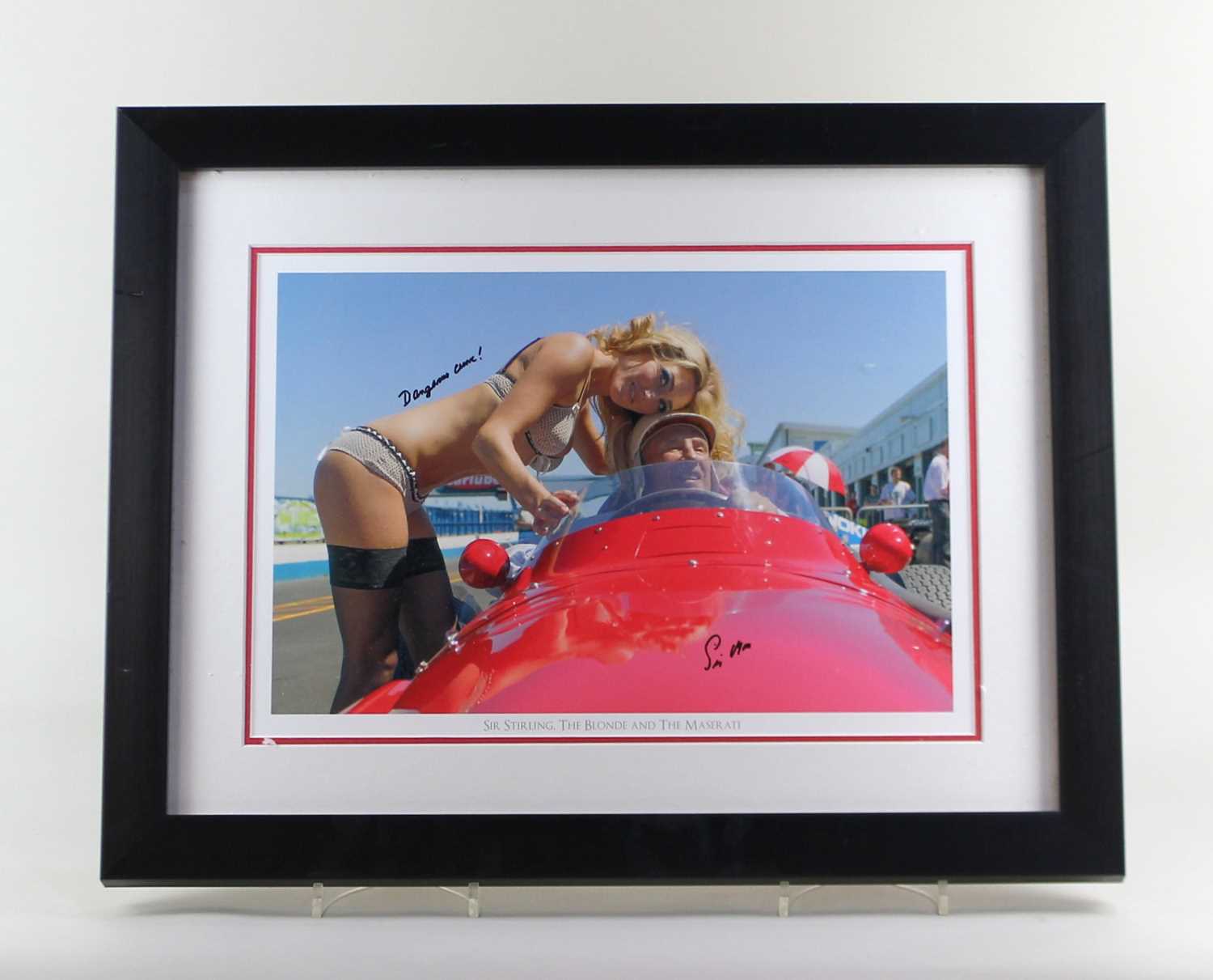 A limited edition photograph with unique one off dedication inscribed 'Dangerous Curves' and