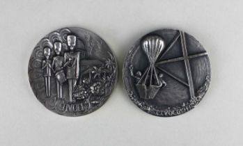 Two cased Danish sterling silver medals from the Tivoli series, designed by Inka Klinchard c.1977,