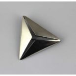 A Georg Jensen silver brooch of triangular form detailed 'Sterling Denmark 341', with Georg Jensen
