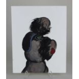 Peter Jones (b 1968), Poodle, oil on paper, signed and dated 14/3/2016 in pencil, 25cm by 20cm,