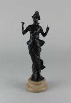 A French bronze figure of a dancer, bears foundry mark 'Garanti Paris J. B. Depose' numbered