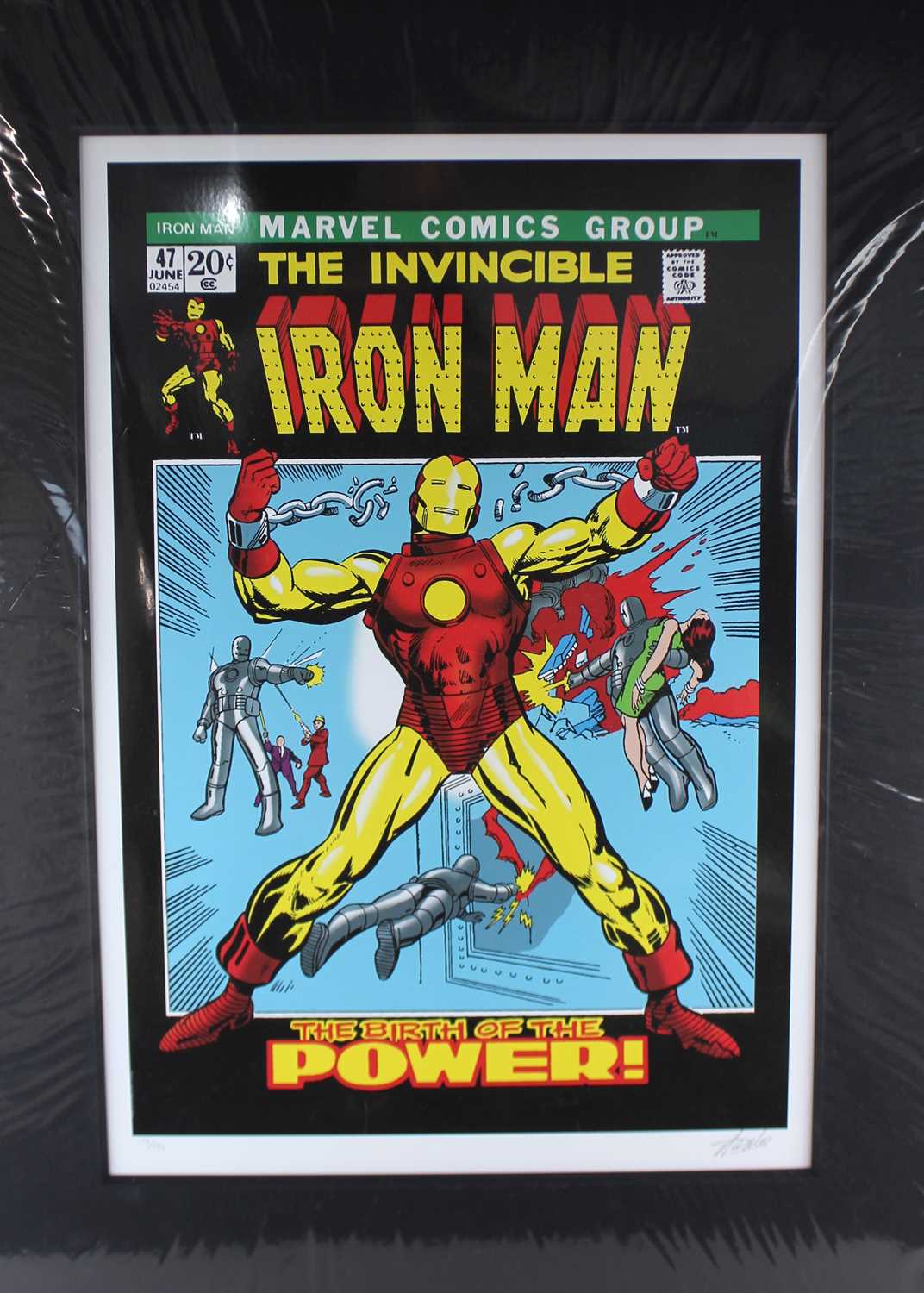 Marvel Superheroes 'The Invincible Iron Man #47' 2013 hand signed by Stan Lee in pencil and numbered